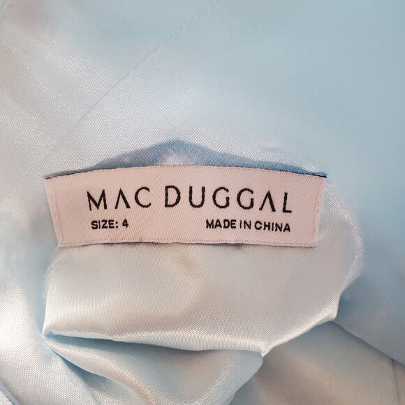 Ieena for Mac Duggal 49533 Ice Blue Pleated Sleeveless Chiffon Gown Size 4 New - Picture 8 of 12